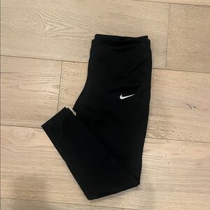 Nike Womens Black Running Leggings with White Logo